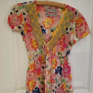 Johnny Was Floral Shirt